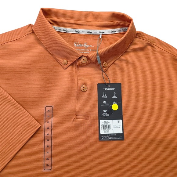 Walter Hagen Other - NWT Walter Hagen Short Sleeve Golf Polo Shirt Men's XL Orange Stripes
